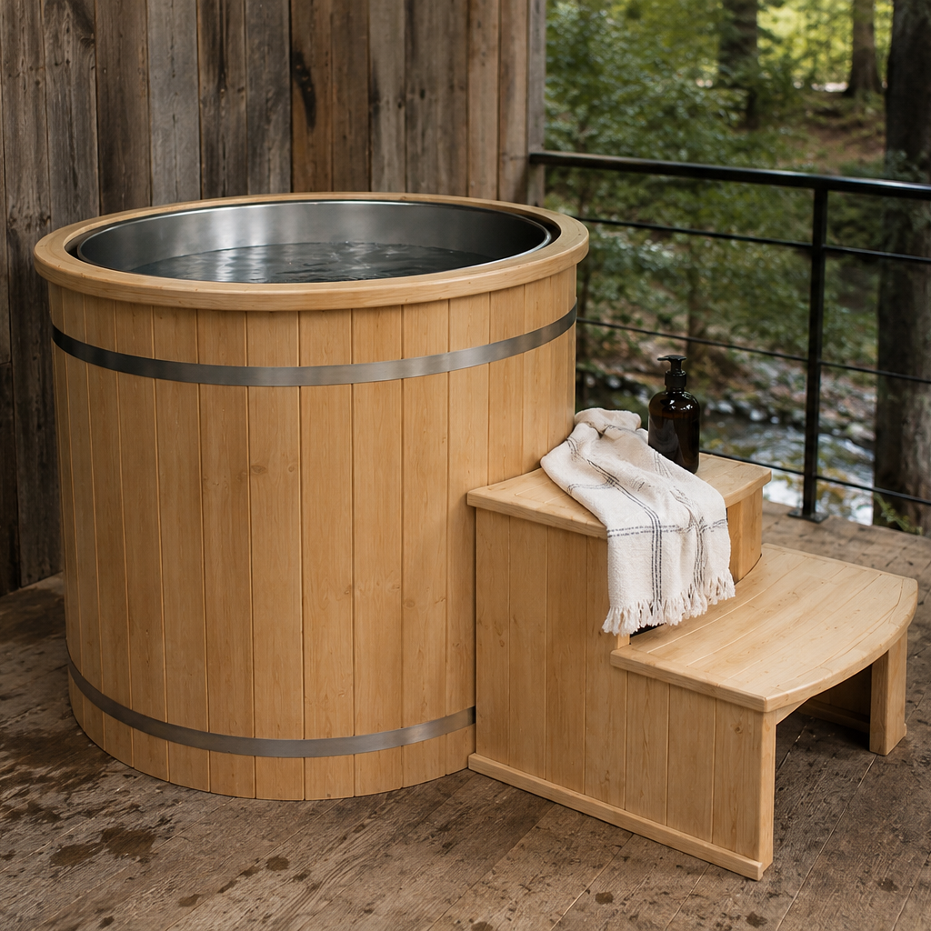 Wood Barrel Ice Bath